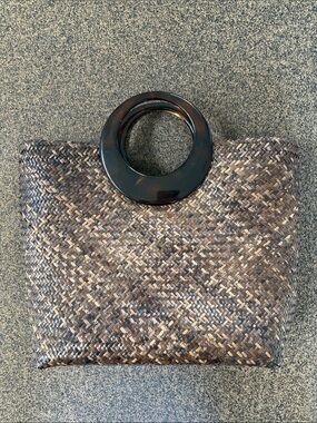 Walker Zabriskie Large Rattan Bag with Round Handle